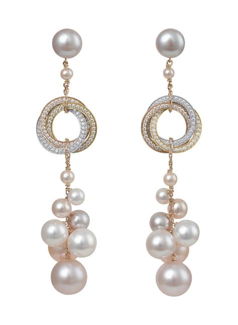 cartier pearl earrings|Trinity .